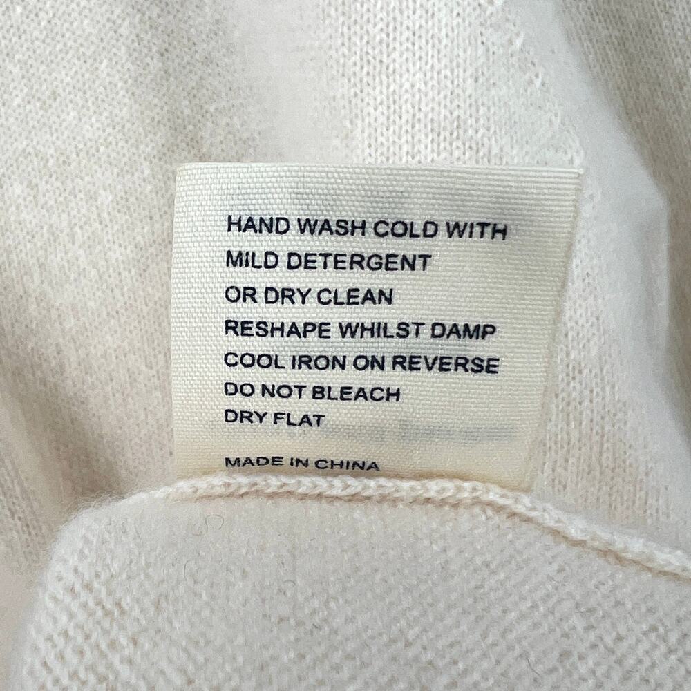 CHINTI AND PARKER Bonjour Cashmere Sweater Womens Large Cream Crew Neck FLAWED - Picture 14 of 16